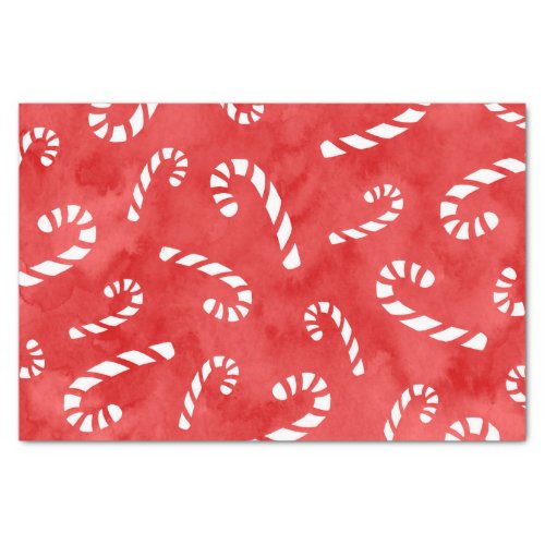 Abstract Watercolor Candy Cane Pattern    Tissue Paper