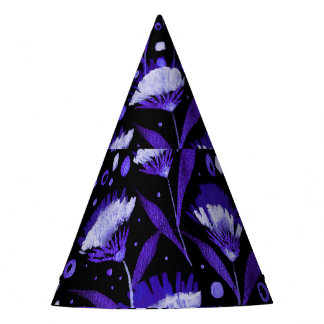 Abstract Watercolor Carnation Flowers Pattern Party Hat