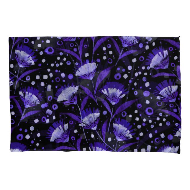 Abstract Watercolor Carnation Flowers Pattern Pillow Case (Front)