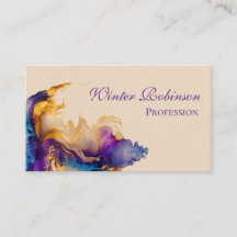 Abstract watercolor colorful and golden ink