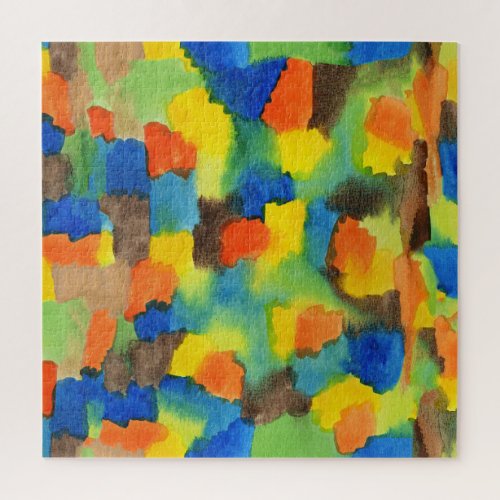 Abstract Watercolor Colorful Brush Strokes Jigsaw Puzzle