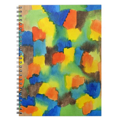 Abstract Watercolor Colorful Brush Strokes Notebook