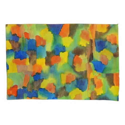 Abstract Watercolor Colorful Brush Strokes Pillow Case