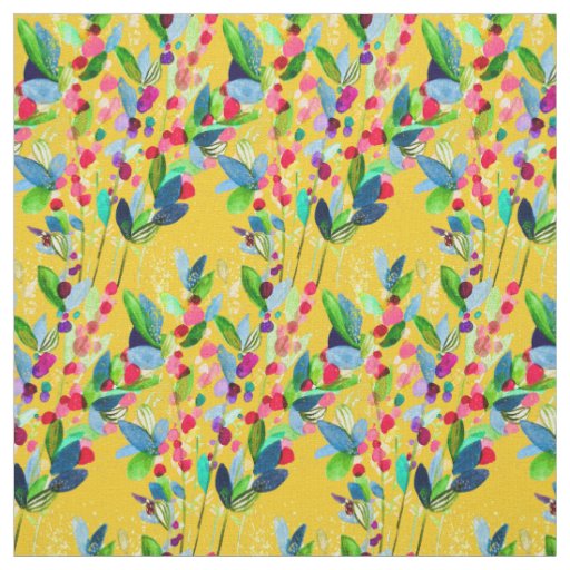 Abstract watercolor colorful floral fabric