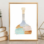 Abstract Watercolor Custom Message in a Bottle Art Foil Prints<br><div class="desc">Beautiful personalized message in a bottle wall art print. The design features a vintage-style bottle created with abstract watercolor brush strokes in beautiful colors. The bottle can be customized with your own personalized message to a loved one, a special quote with sentimental meaning, a wedding vow, a love note, etc....</div>