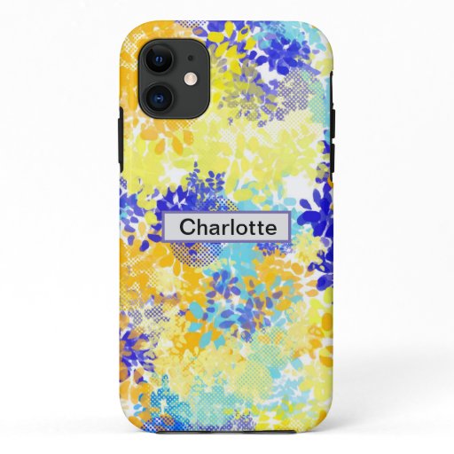 Abstract watercolor Custom name and pattern iPhone 11 Case