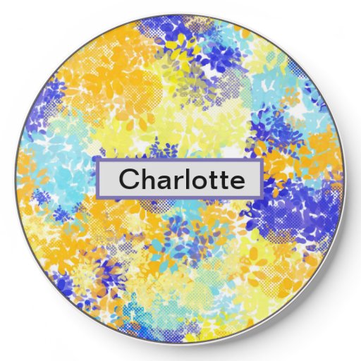 Abstract watercolor Custom name and pattern Wireless Charger