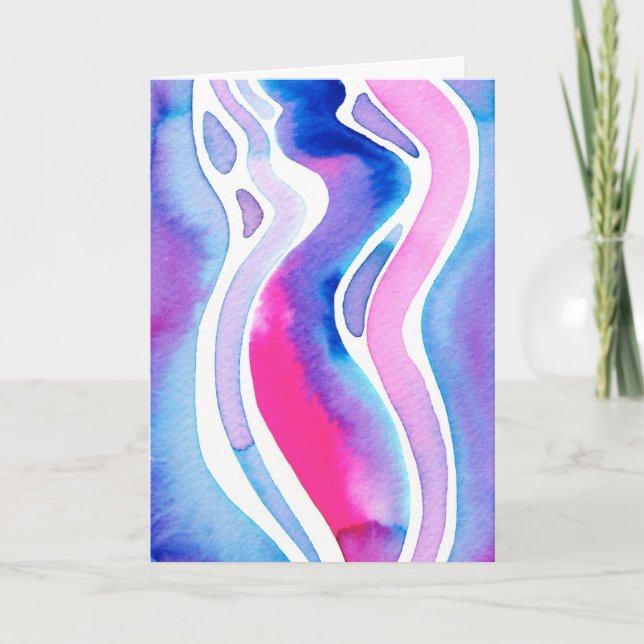 Abstract Watercolor Design Card (Front)