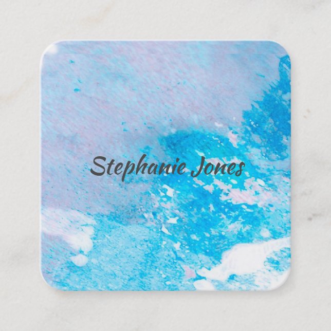 abstract watercolor design custom business card (Front)