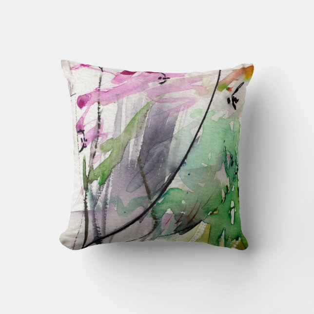 Abstract Watercolor Design Mix and Match 2 Throw Pillow (Front)