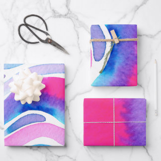 Abstract Watercolor Design Wrapping Paper Sheets