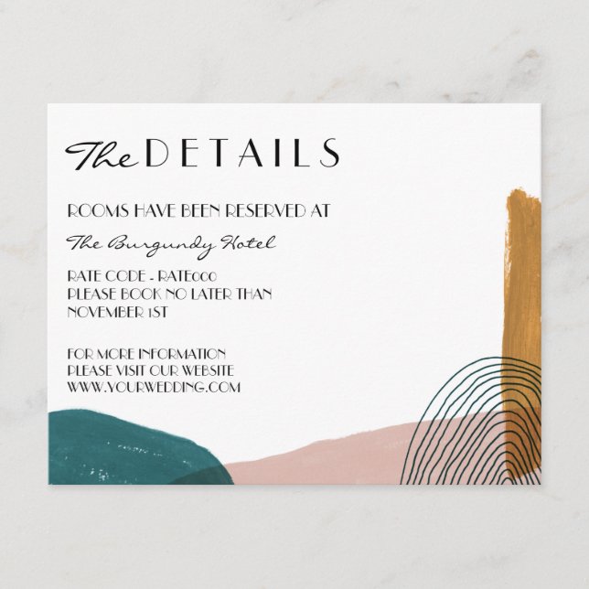 Abstract Watercolor Details Enclosure Card (Front)