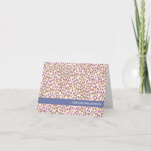 Abstract Watercolor Dots and Spots Personalized   Note Card