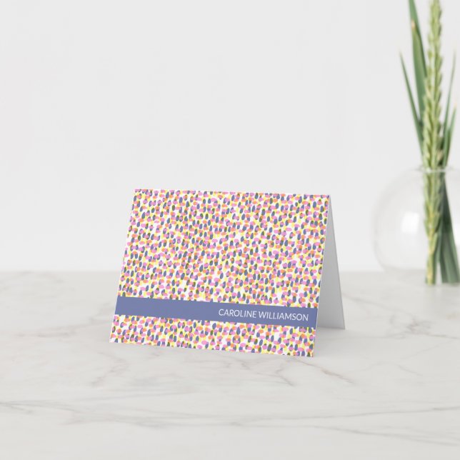 Abstract Watercolor Dots and Spots Personalized   Note Card (Front)
