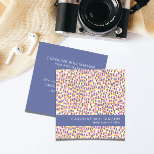 Abstract Watercolor Dots Artsy Professional Square Business Card