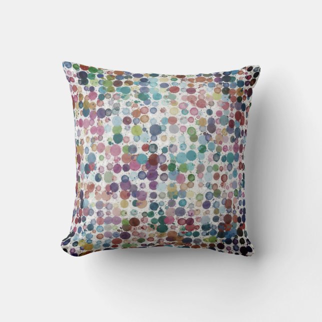 abstract watercolor dots modern design pillow (Front)