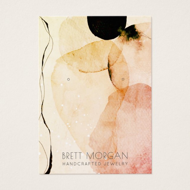 Abstract Watercolor Earring Jewelry Display Cardss (Front)