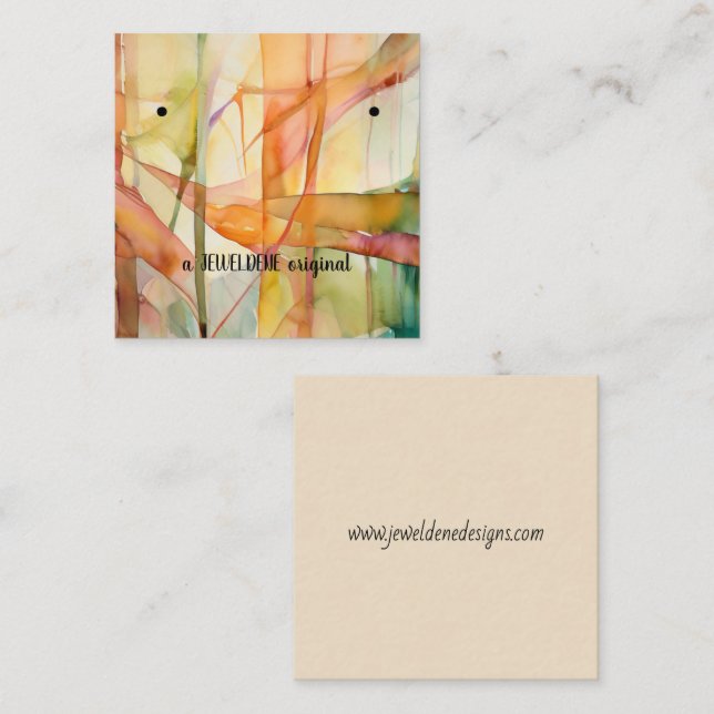 Abstract Watercolor Earrings Display Card (Front/Back)