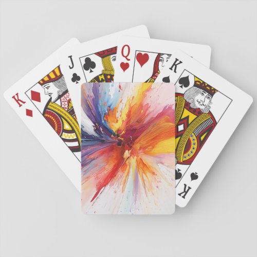 Abstract Watercolor Explosion Playing Cards