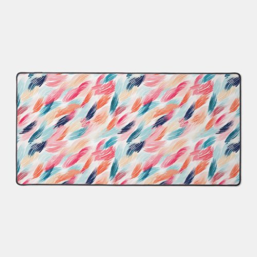 Abstract Watercolor Feathers Desk Mat