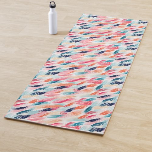 Abstract Watercolor Feathers Yoga Mat