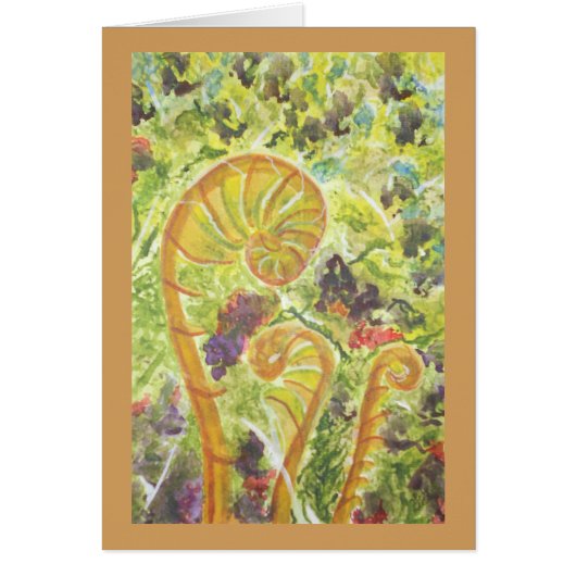 Abstract watercolor ferns cards (Front)