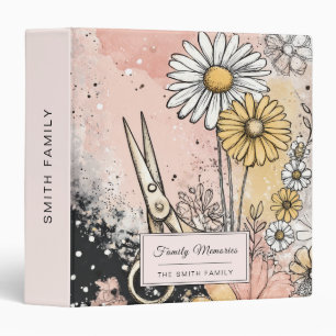 Abstract Watercolor Floral Art 3 Ring Binder
