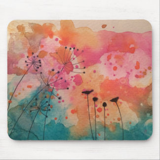 Abstract Watercolor Floral Art Mouse Pad Mousepad