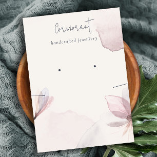 Abstract Watercolor Floral Blush Earring Necklace Business Card