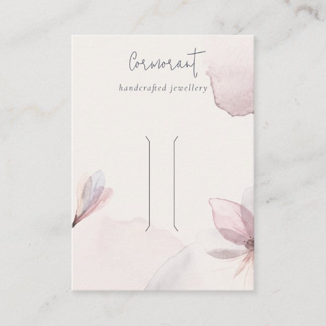 Abstract Watercolor Floral Blush Hair Clip Holder Business Card (Front)