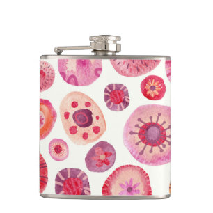 Abstract Watercolor Floral Flask