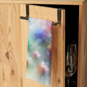 Abstract Watercolor Florals Kitchen Towel