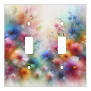 Abstract Watercolor Florals Light Switch Cover