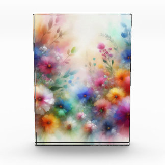 Abstract Watercolor Florals Print Photo Block