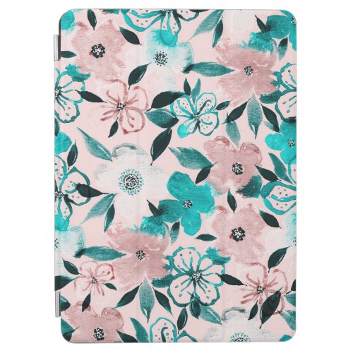 Abstract watercolor florals repeating pattern iPad air cover