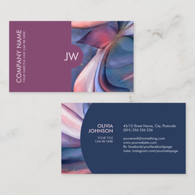Abstract Watercolor Flow Business Card (Front/Back)