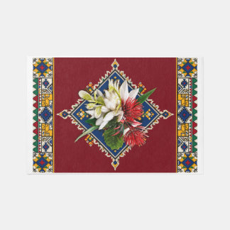 Abstract Watercolor Flower Area Rug - Modern Boho