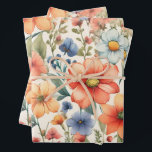 Abstract Watercolor Flowers for Any Occasion  Wrapping Paper Sheets<br><div class="desc">Watercolor flowers</div>