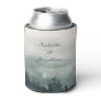 Abstract Watercolor Forest Landscape Wedding  Can Cooler