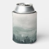 Abstract Watercolor Forest Landscape Wedding  Can Cooler (Can Back)