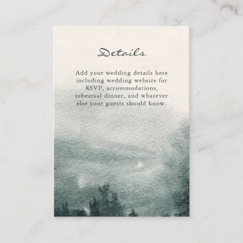 Abstract Watercolor Forest Landscape Wedding  Enclosure Card