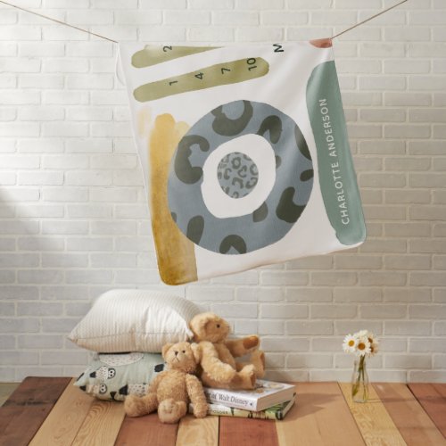 Abstract Watercolor Gender Neutral Month Milestone Baby Blanket