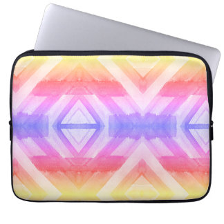 Abstract Watercolor Geometric Background Wrapping Laptop Sleeve