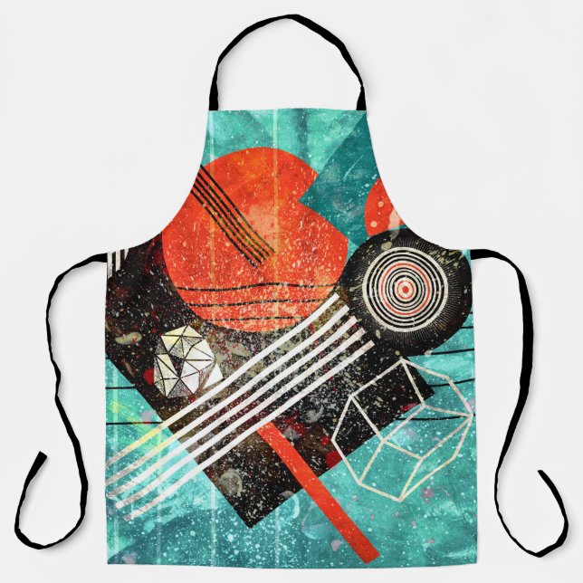 Abstract watercolor, geometric colorful shapes. apron (Front)
