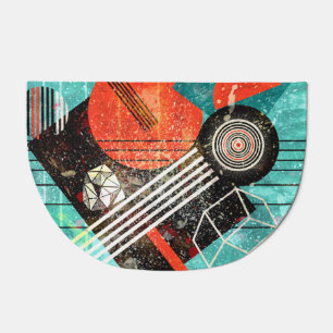 Abstract watercolor, geometric colorful shapes. doormat