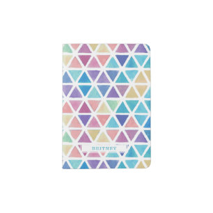 Abstract Watercolor Geometric (Coral Reef Tones) Passport Holder