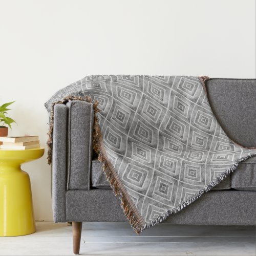 Abstract watercolor geometric gray pattern throw blanket