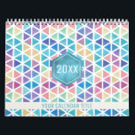 Abstract Watercolor Geometric One Photo Per Month Calendar<br><div class="desc">Create your own colorful photo calendar with this easy-to-upload template featuring one picture per month with a watercolor geometric triangle pattern background. Change the font style, color or size of the year and title on the cover in EDIT. This modern, colorful design works well for home, office and school for...</div>