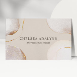 Abstract Watercolor Glittering Luxury Elegant Gold Business Card