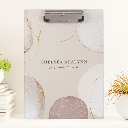 Abstract Watercolor Glittering Luxury Elegant Gold Clipboard